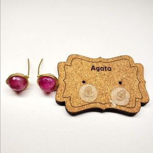 Pink Earrings with Ágata Quartz